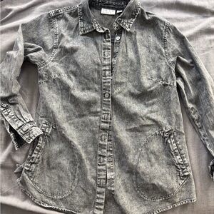 Joan Rivers Charcoal Denim Shirt